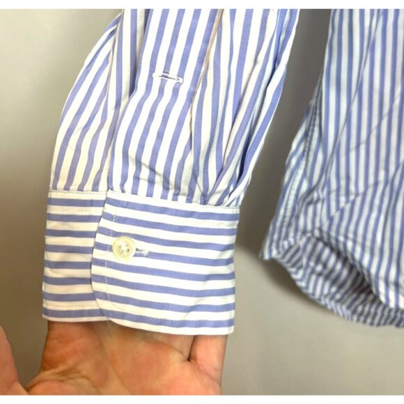 Ralph Lauren Polo Blue White Striped Button Down Shirt Classic Fit Size 16 32/33 - Picture 8 of 8